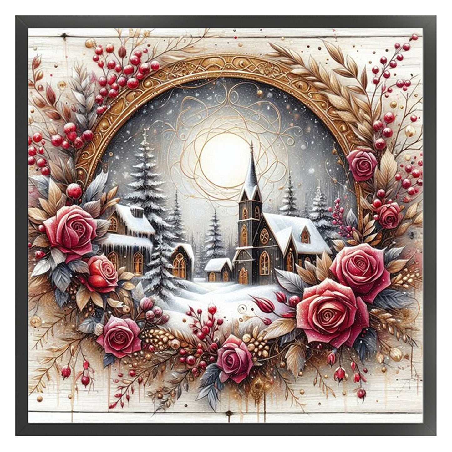 Christmas Cottage - 11CT Stamped Cross Stitch 40*40CM