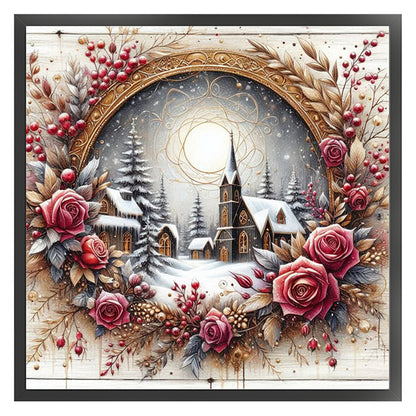 Christmas Cottage - 11CT Stamped Cross Stitch 40*40CM