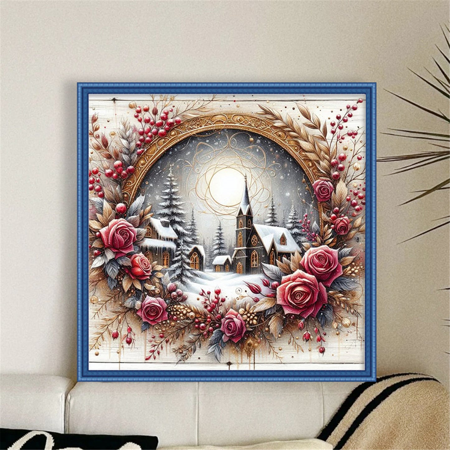 Christmas Cottage - 11CT Stamped Cross Stitch 40*40CM