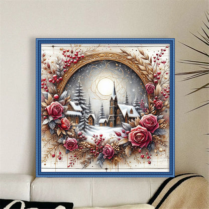 Christmas Cottage - 11CT Stamped Cross Stitch 40*40CM