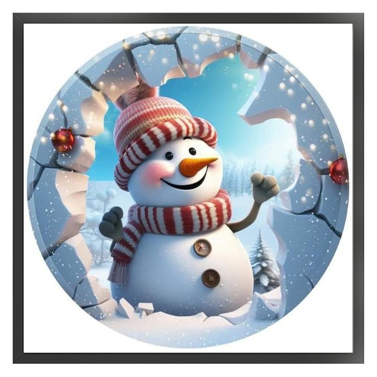 Winter Snowman - 11CT Stamped Cross Stitch 40*40CM