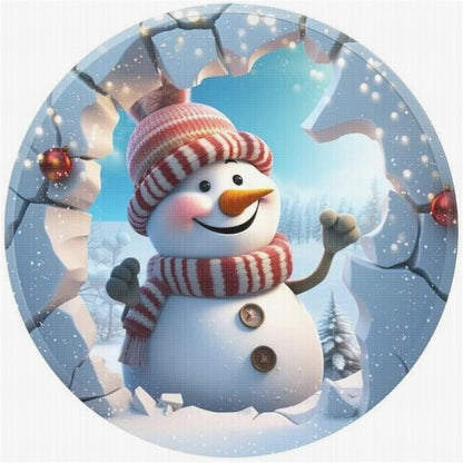 Winter Snowman - 11CT Stamped Cross Stitch 40*40CM