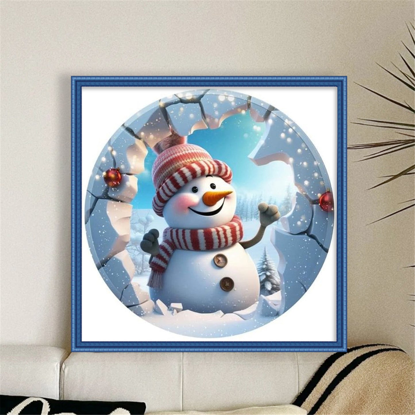 Winter Snowman - 11CT Stamped Cross Stitch 40*40CM
