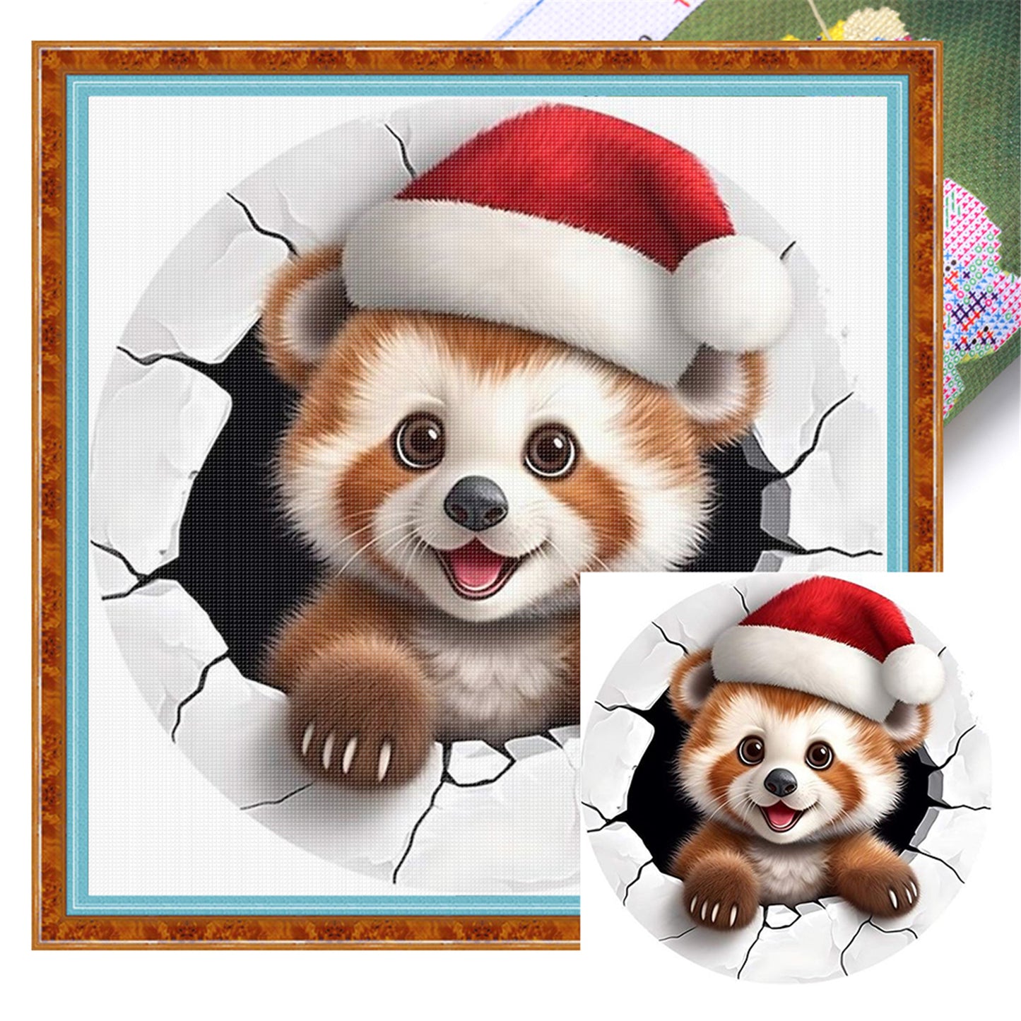 Winter Brown Bear - 11CT Stamped Cross Stitch 40*40CM