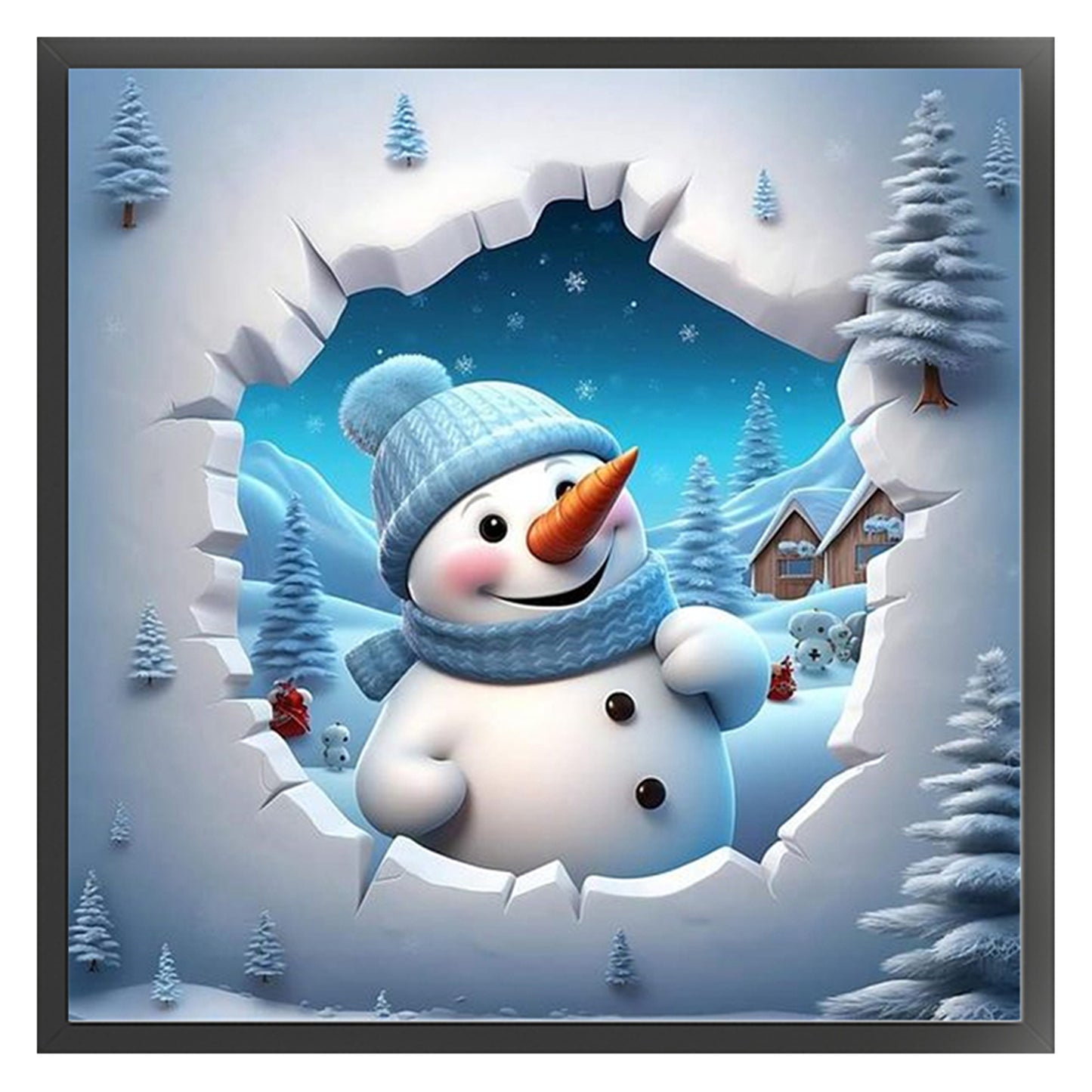 Winter Snowman - 11CT Stamped Cross Stitch 40*40CM