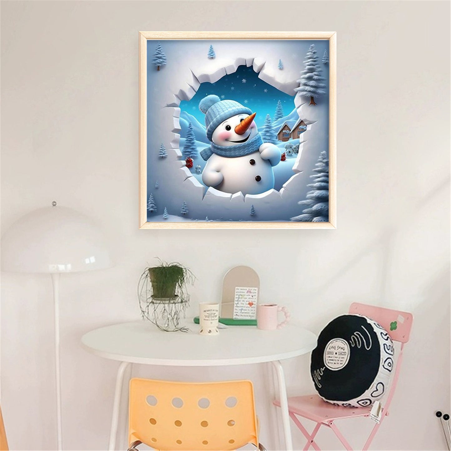 Winter Snowman - 11CT Stamped Cross Stitch 40*40CM