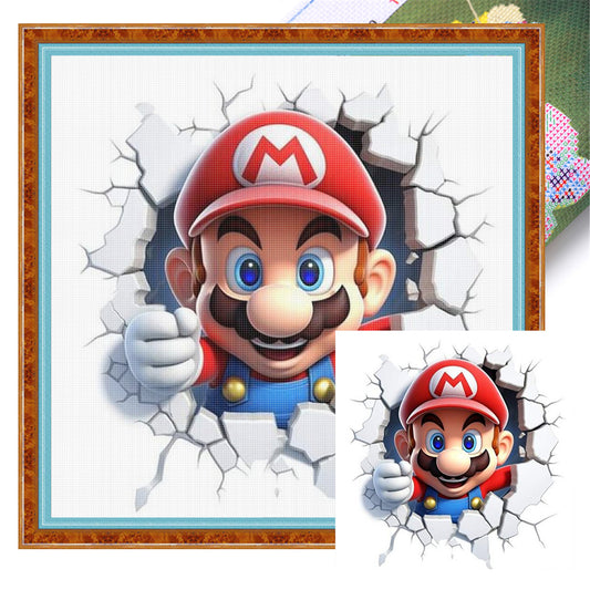 Winter Mario - 11CT Stamped Cross Stitch 40*40CM