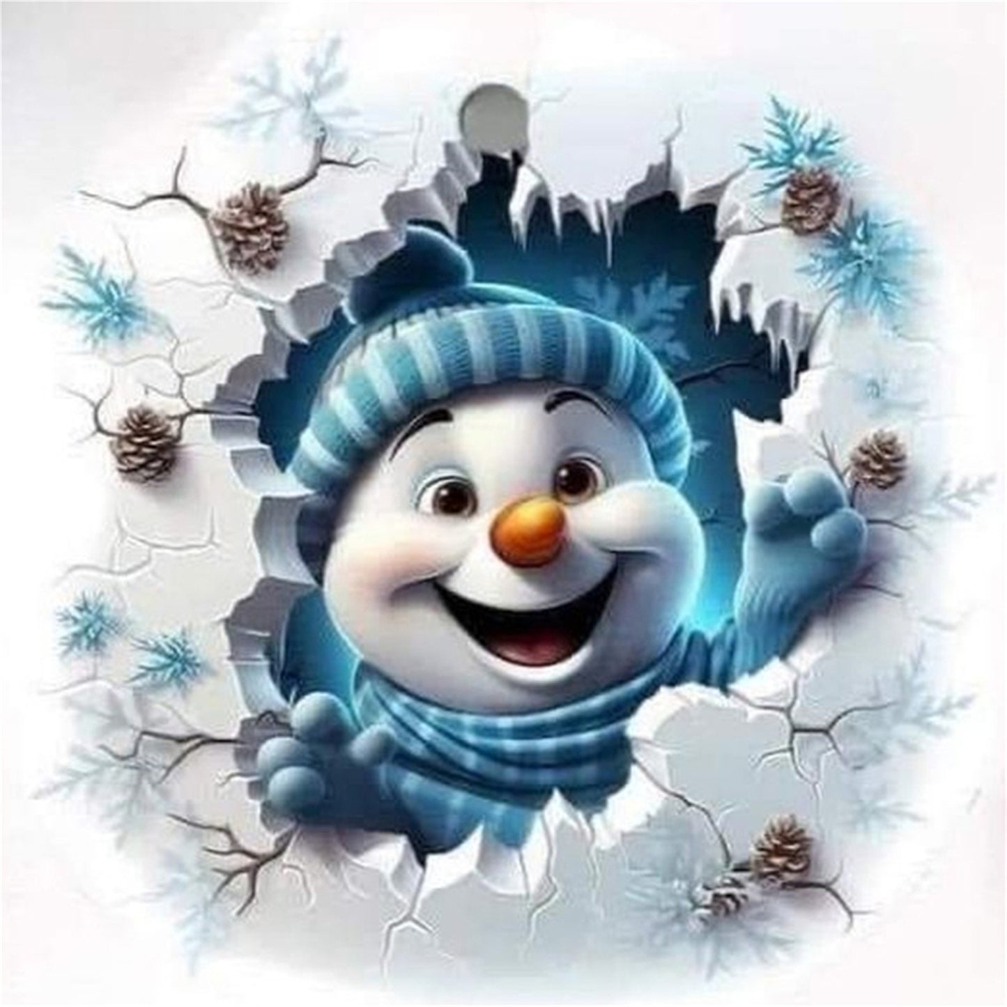 Winter Snowman - 11CT Stamped Cross Stitch 40*40CM