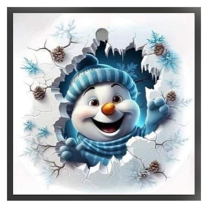 Winter Snowman - 11CT Stamped Cross Stitch 40*40CM