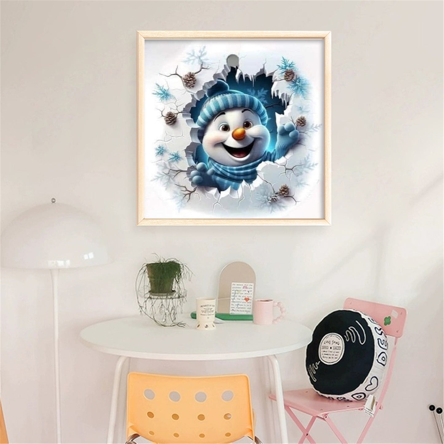 Winter Snowman - 11CT Stamped Cross Stitch 40*40CM