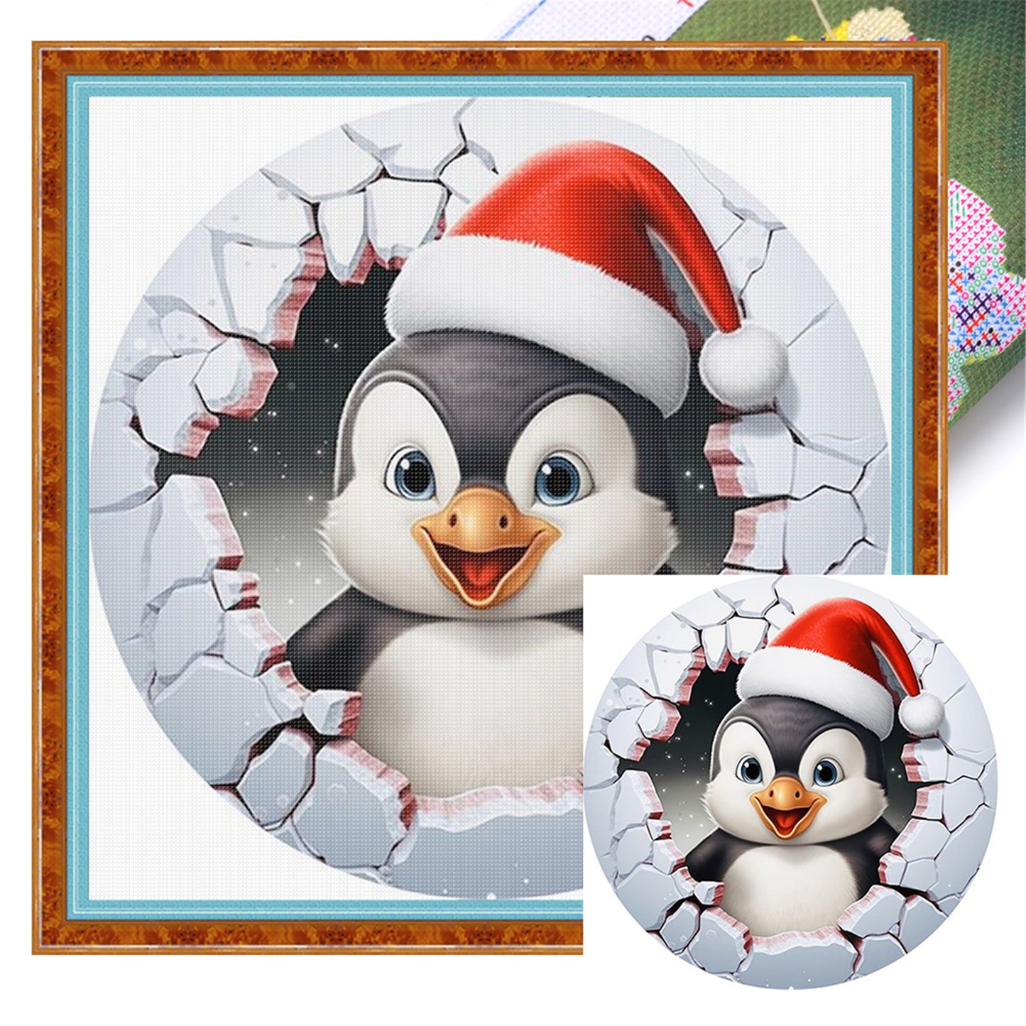 Winter Penguin - 11CT Stamped Cross Stitch 40*40CM