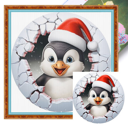 Winter Penguin - 11CT Stamped Cross Stitch 40*40CM