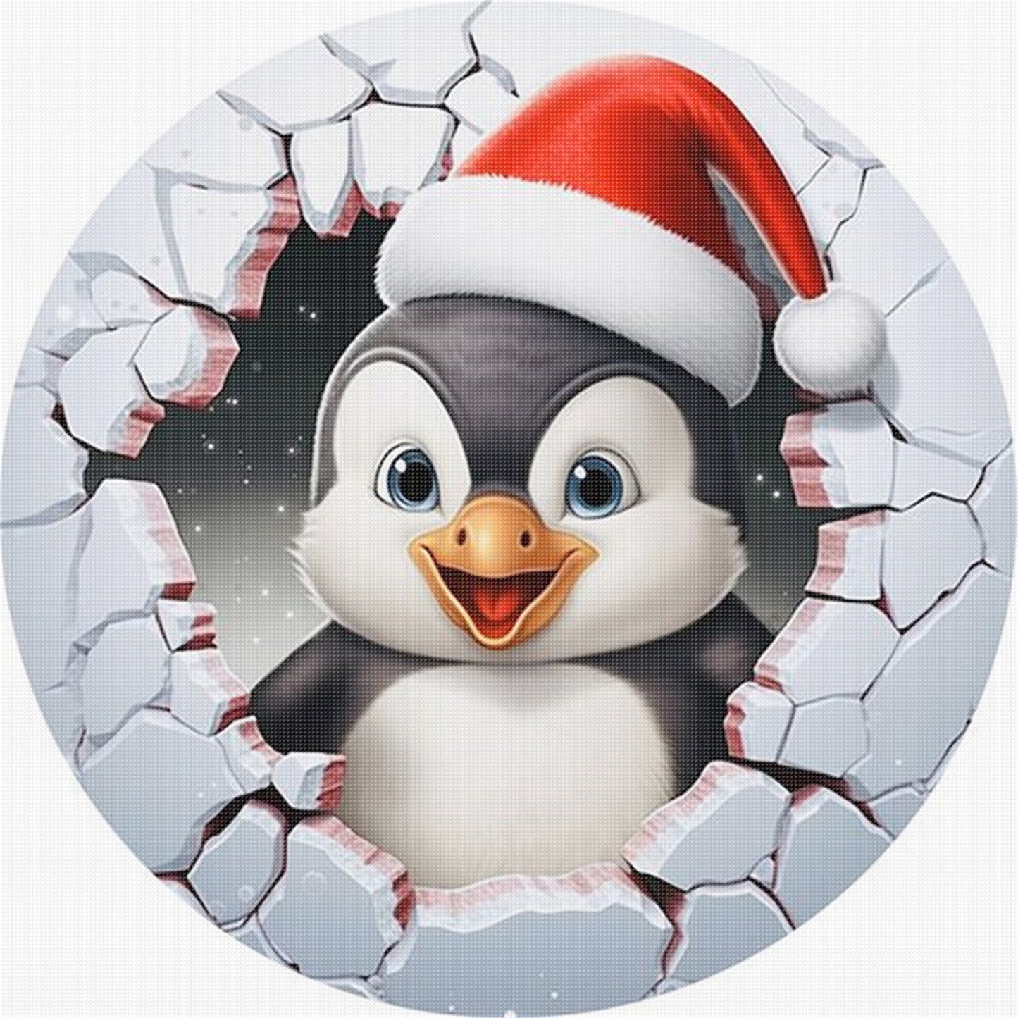 Winter Penguin - 11CT Stamped Cross Stitch 40*40CM