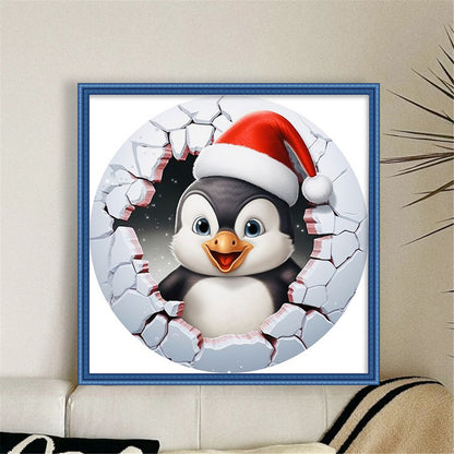 Winter Penguin - 11CT Stamped Cross Stitch 40*40CM