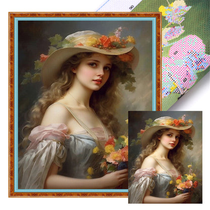 Victorian Woman - 11CT Stamped Cross Stitch 40*50CM