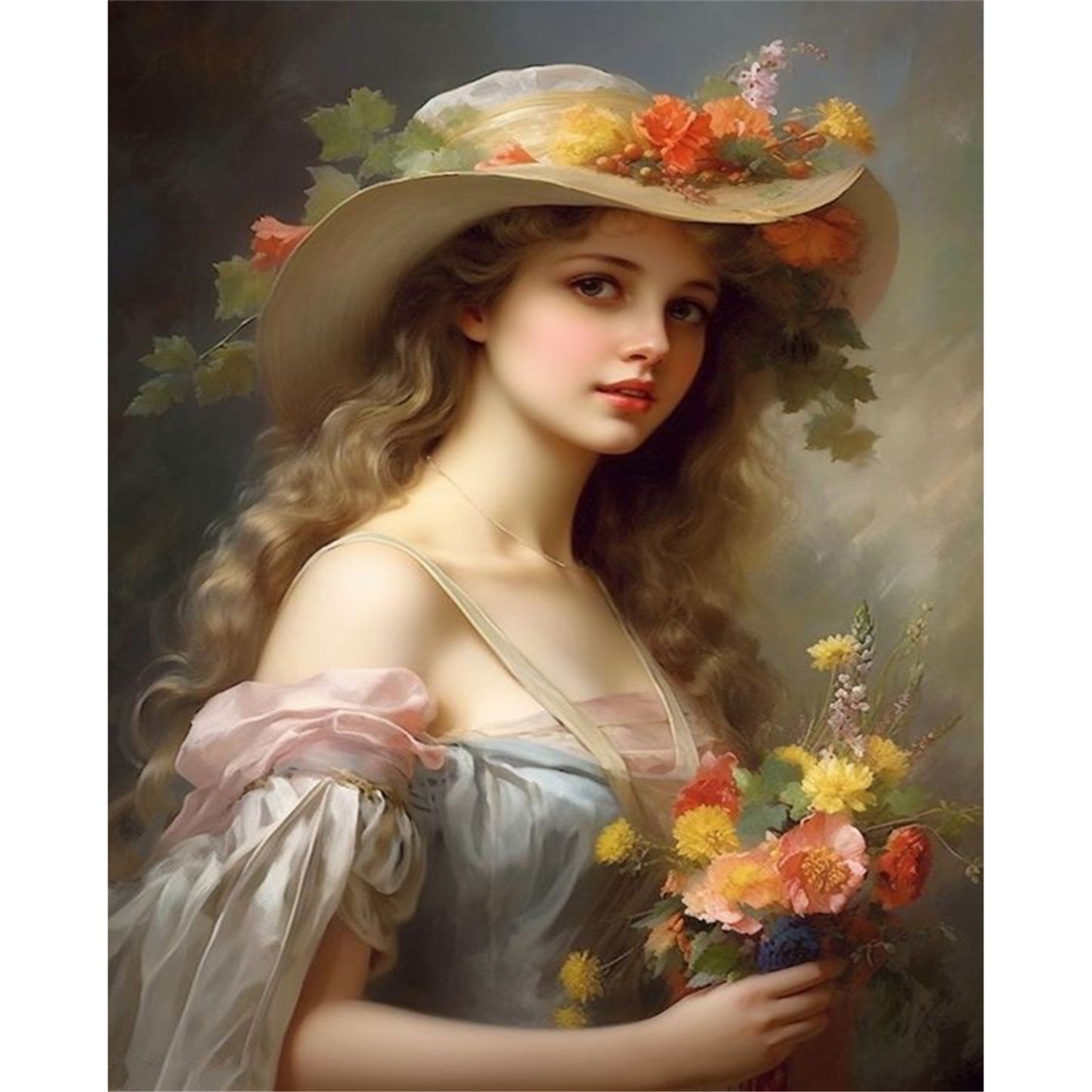 Victorian Woman - 11CT Stamped Cross Stitch 40*50CM