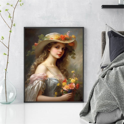 Victorian Woman - 11CT Stamped Cross Stitch 40*50CM