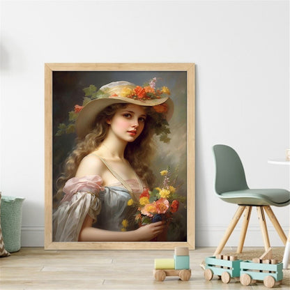 Victorian Woman - 11CT Stamped Cross Stitch 40*50CM