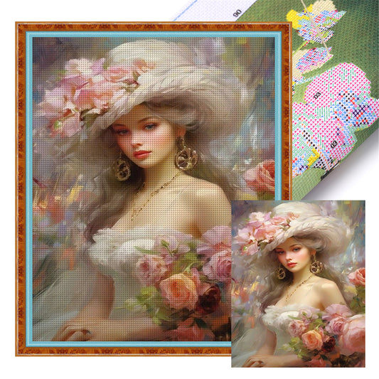 Victorian Woman - 11CT Stamped Cross Stitch 40*50CM
