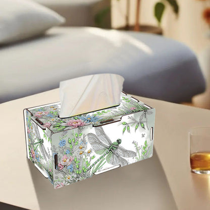 Dragonfly DIY Diamond Art Paper Towel Holder for Home and Office Decoration