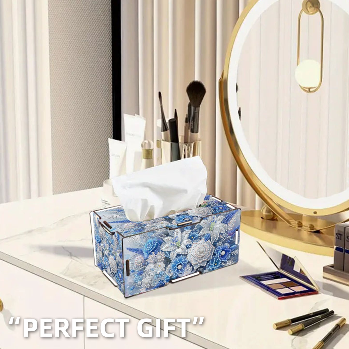 Flower DIY Diamond Art Paper Towel Holder for Home and Office Decoration