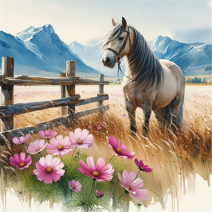 Horse - 11CT Stamped Cross Stitch 40*40CM