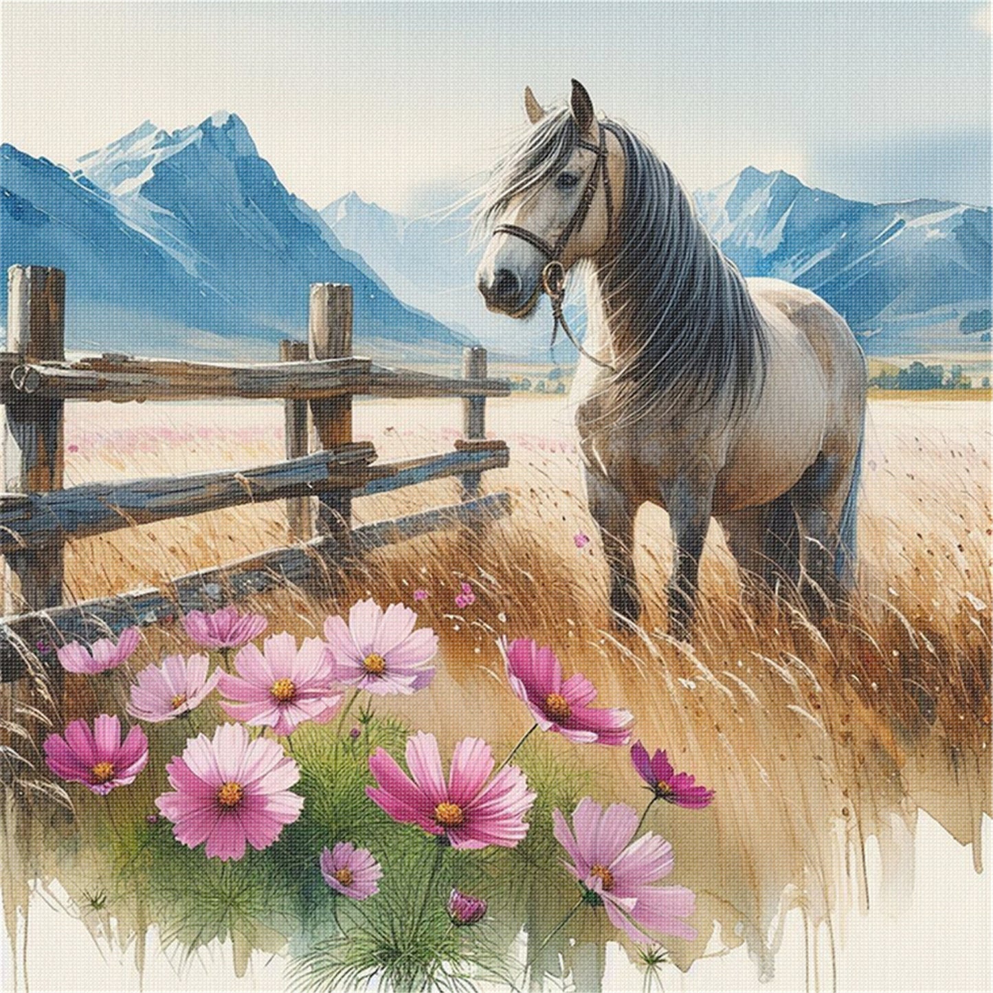 Horse - 11CT Stamped Cross Stitch 40*40CM