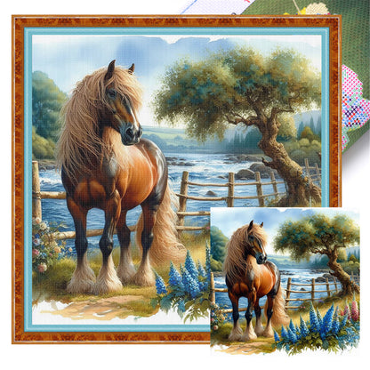 Horse - 11CT Stamped Cross Stitch 40*40CM