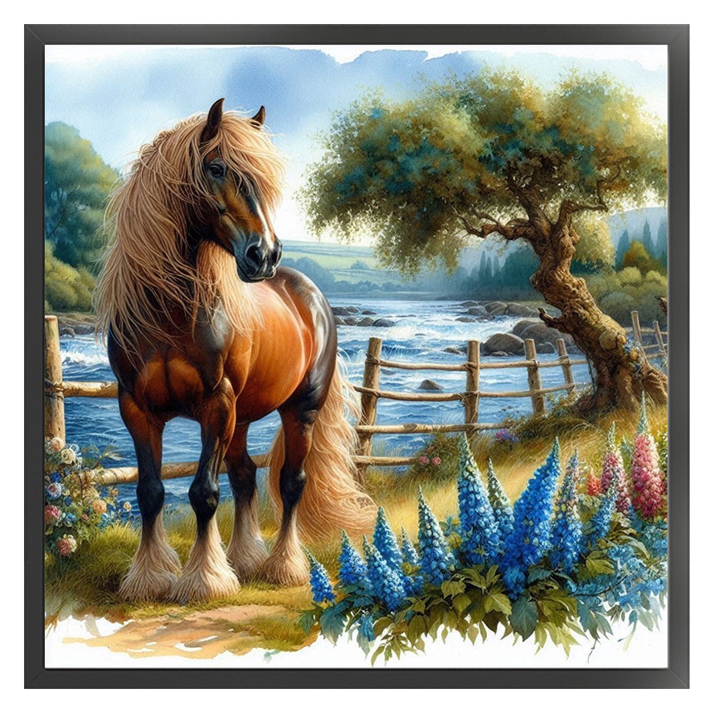 Horse - 11CT Stamped Cross Stitch 40*40CM