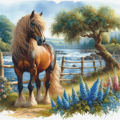 Horse - 11CT Stamped Cross Stitch 40*40CM