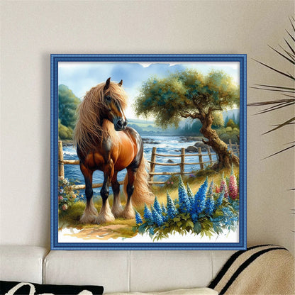 Horse - 11CT Stamped Cross Stitch 40*40CM