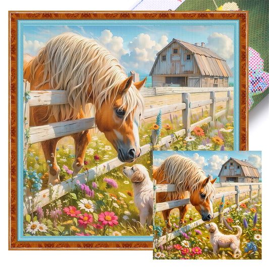 Horse - 11CT Stamped Cross Stitch 40*40CM