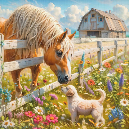 Horse - 11CT Stamped Cross Stitch 40*40CM