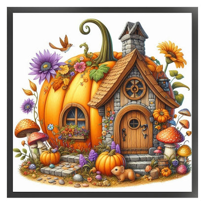 Pumpkin Cottage - 11CT Stamped Cross Stitch 40*40CM
