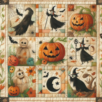 Puzzle Pumpkin Witch - 11CT Stamped Cross Stitch 45*45CM