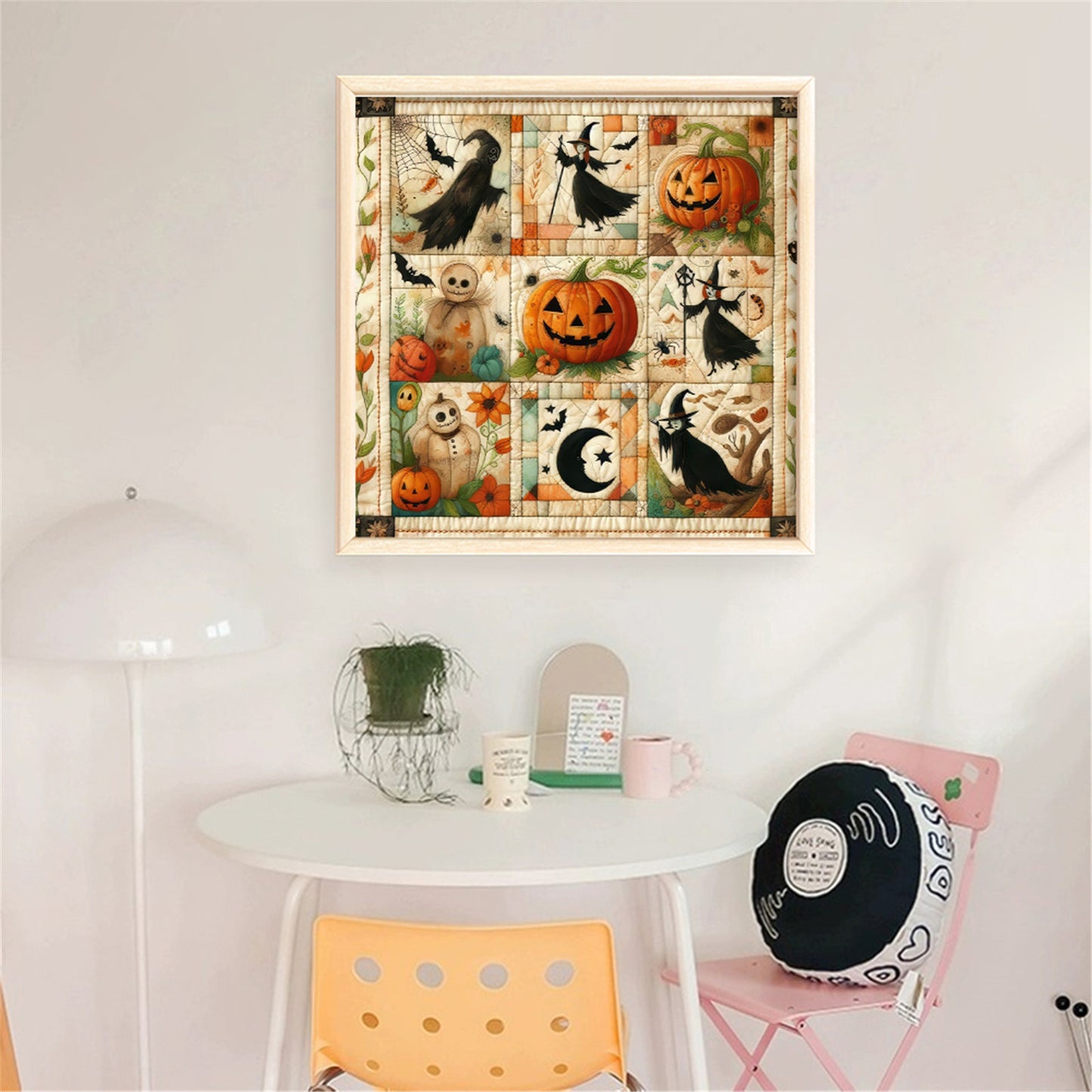 Puzzle Pumpkin Witch - 11CT Stamped Cross Stitch 45*45CM