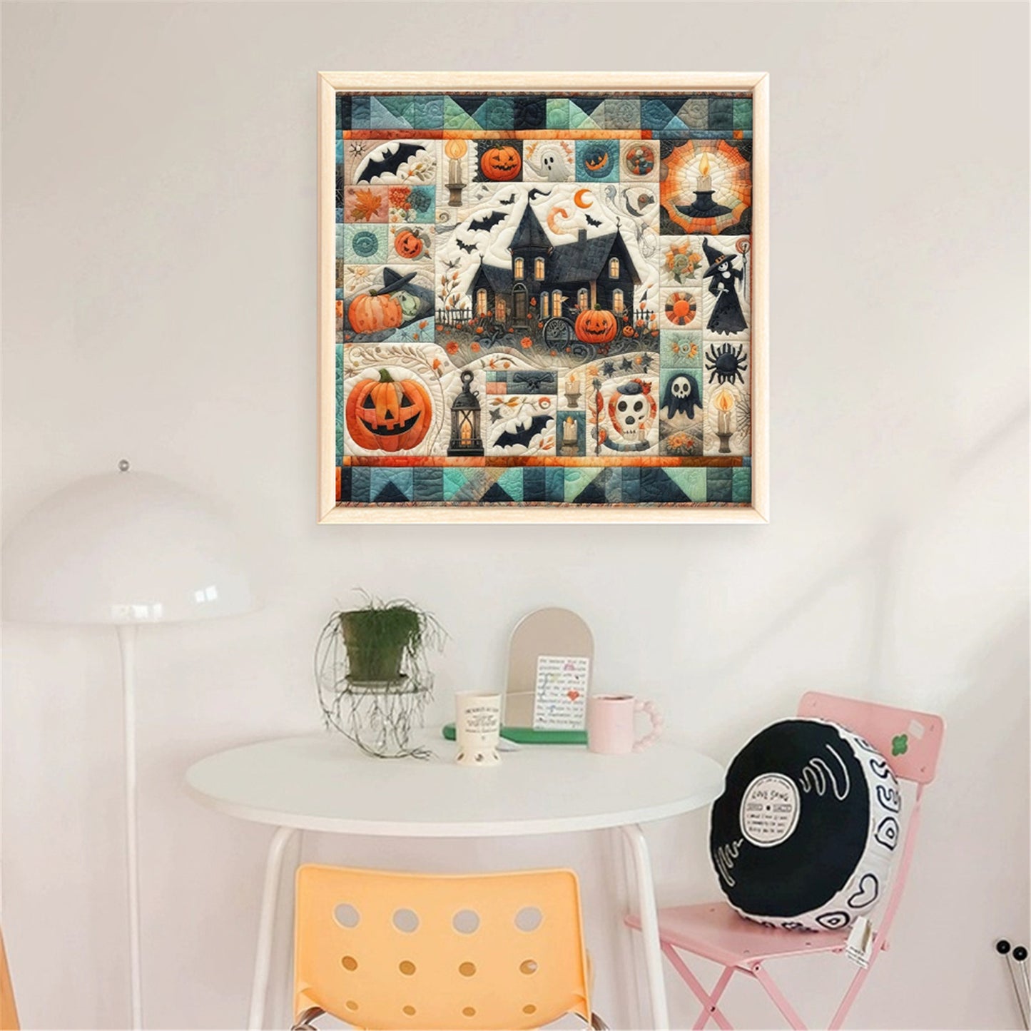 Puzzle Pumpkin Witch - 11CT Stamped Cross Stitch 45*45CM