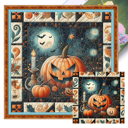 Puzzle Pumpkin Witch - 11CT Stamped Cross Stitch 45*45CM