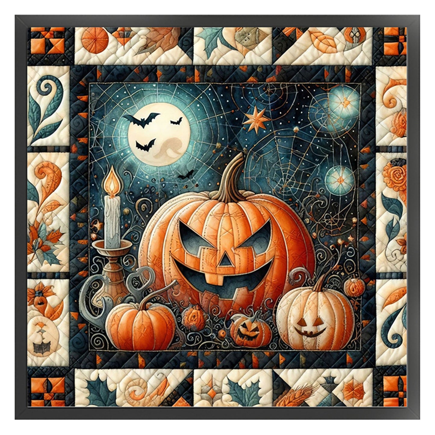 Puzzle Pumpkin Witch - 11CT Stamped Cross Stitch 45*45CM