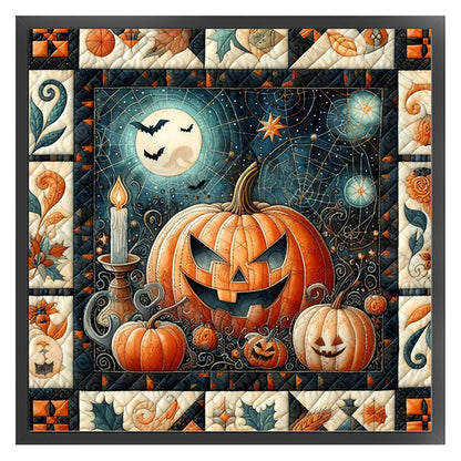 Puzzle Pumpkin Witch - 11CT Stamped Cross Stitch 45*45CM