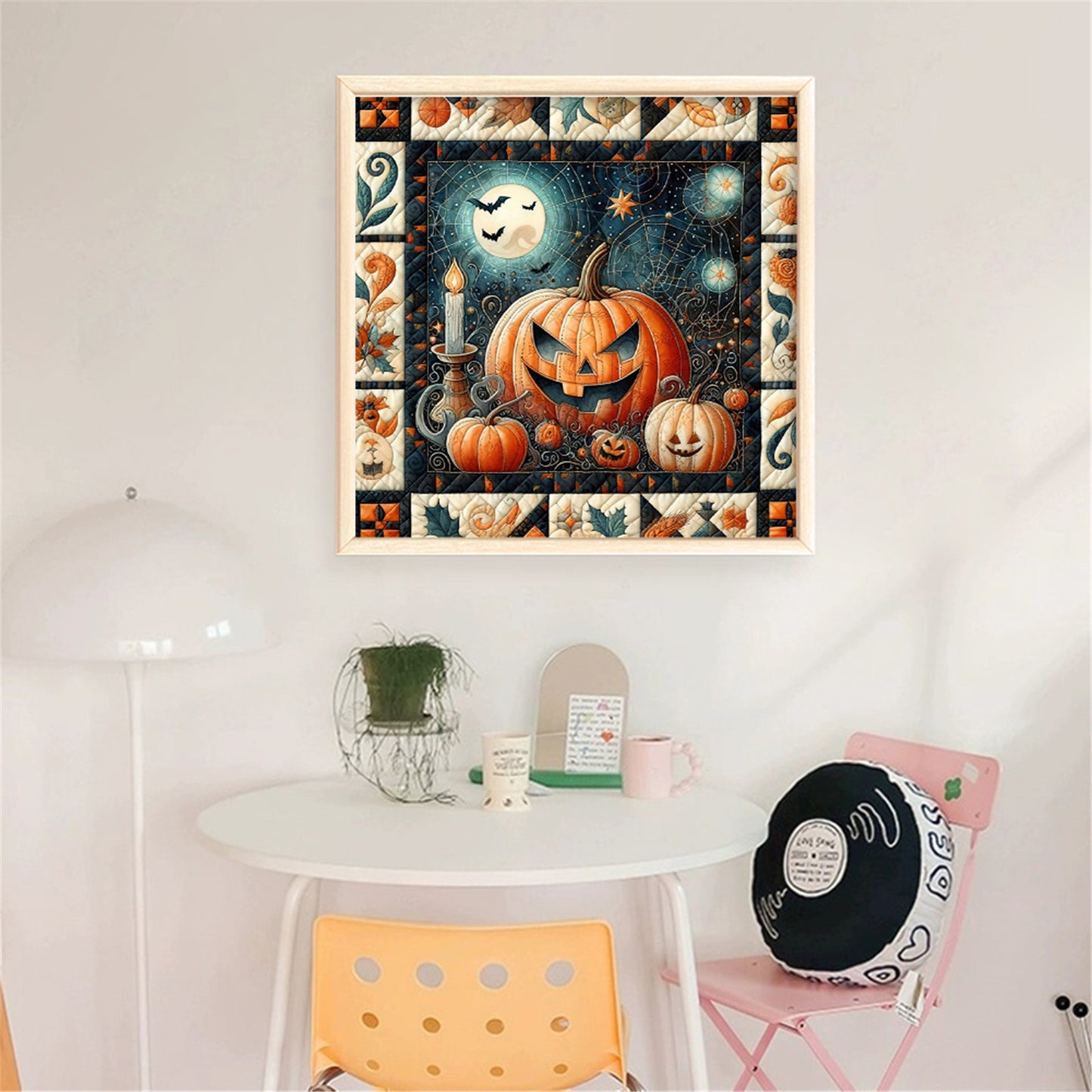 Puzzle Pumpkin Witch - 11CT Stamped Cross Stitch 45*45CM