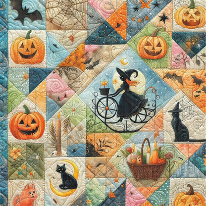 Puzzle Pumpkin Witch - 11CT Stamped Cross Stitch 45*45CM