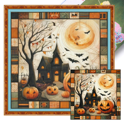 Puzzle Pumpkin Cottage - 11CT Stamped Cross Stitch 45*45CM