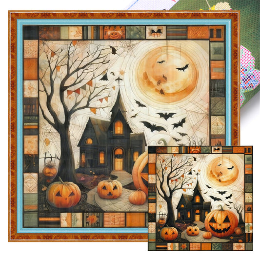 Puzzle Pumpkin Cottage - 11CT Stamped Cross Stitch 45*45CM