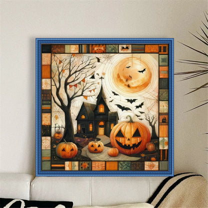 Puzzle Pumpkin Cottage - 11CT Stamped Cross Stitch 45*45CM