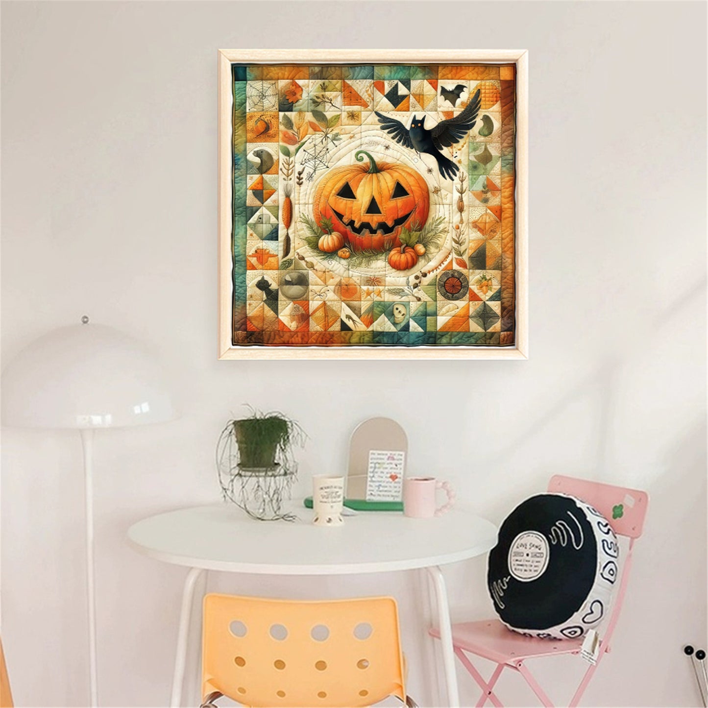 Puzzle Pumpkin Witch - 11CT Stamped Cross Stitch 45*45CM