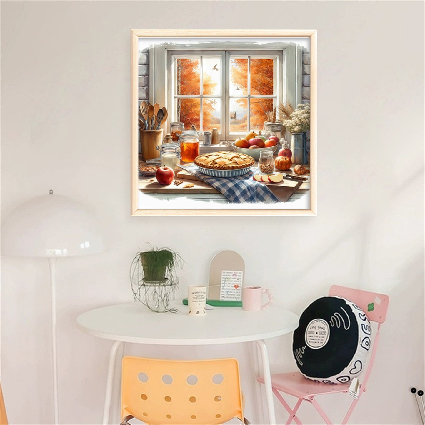 Autumn Window Scene - 11CT Stamped Cross Stitch 45*45CM