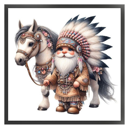 Indian Boy And Horse - 11CT Stamped Cross Stitch 40*40CM