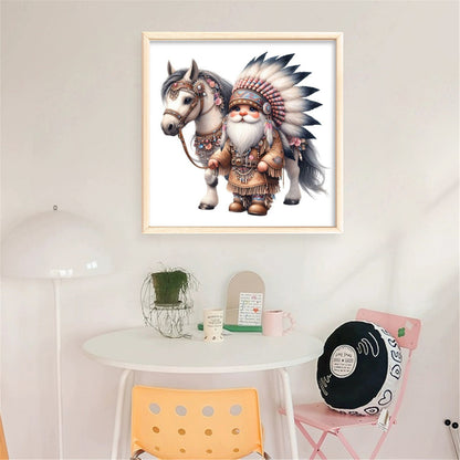 Indian Boy And Horse - 11CT Stamped Cross Stitch 40*40CM