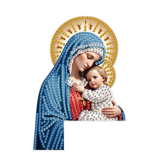 2Pcs DIY Diamond Art Door Corner Pendants Acrylic Door Decoration (Jesus)